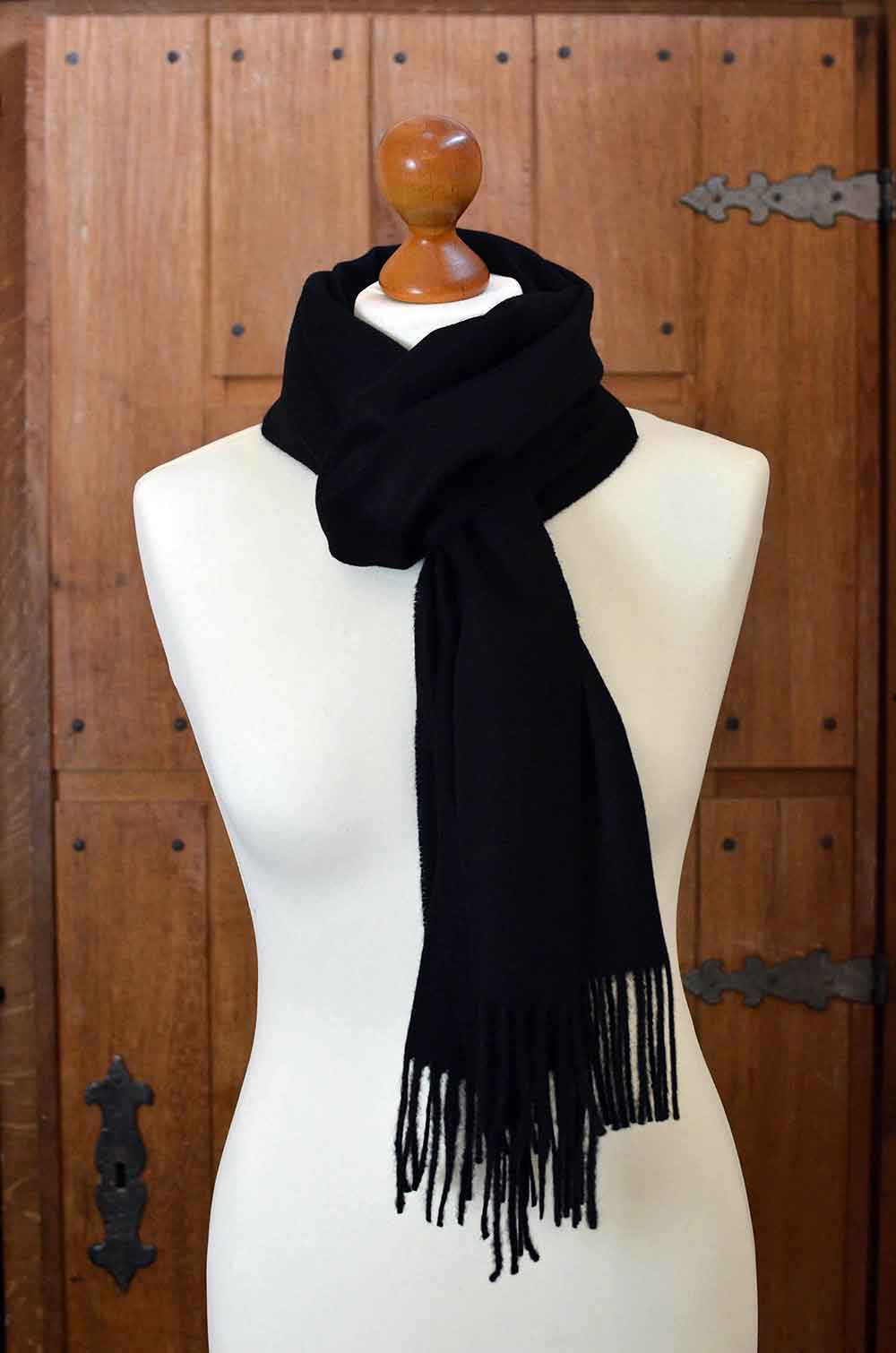 Baby Alpaka Schal 30x200 cm schwarz