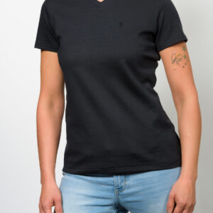 Ladies T-Shirt V-Neck - Schwarz, XXL