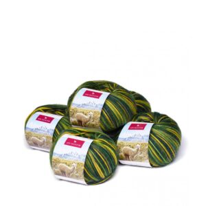 Socken Strickwolle - Grün-Gelb Ev25