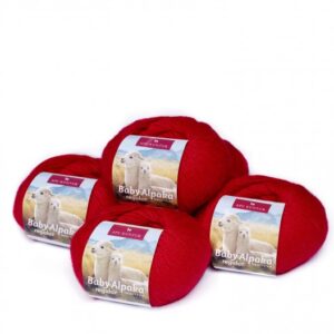 Strickwolle 100 % Baby Alpaka - Rot 02