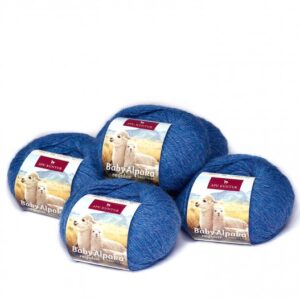 Strickwolle 100 % Baby Alpaka - Blau Melange 31